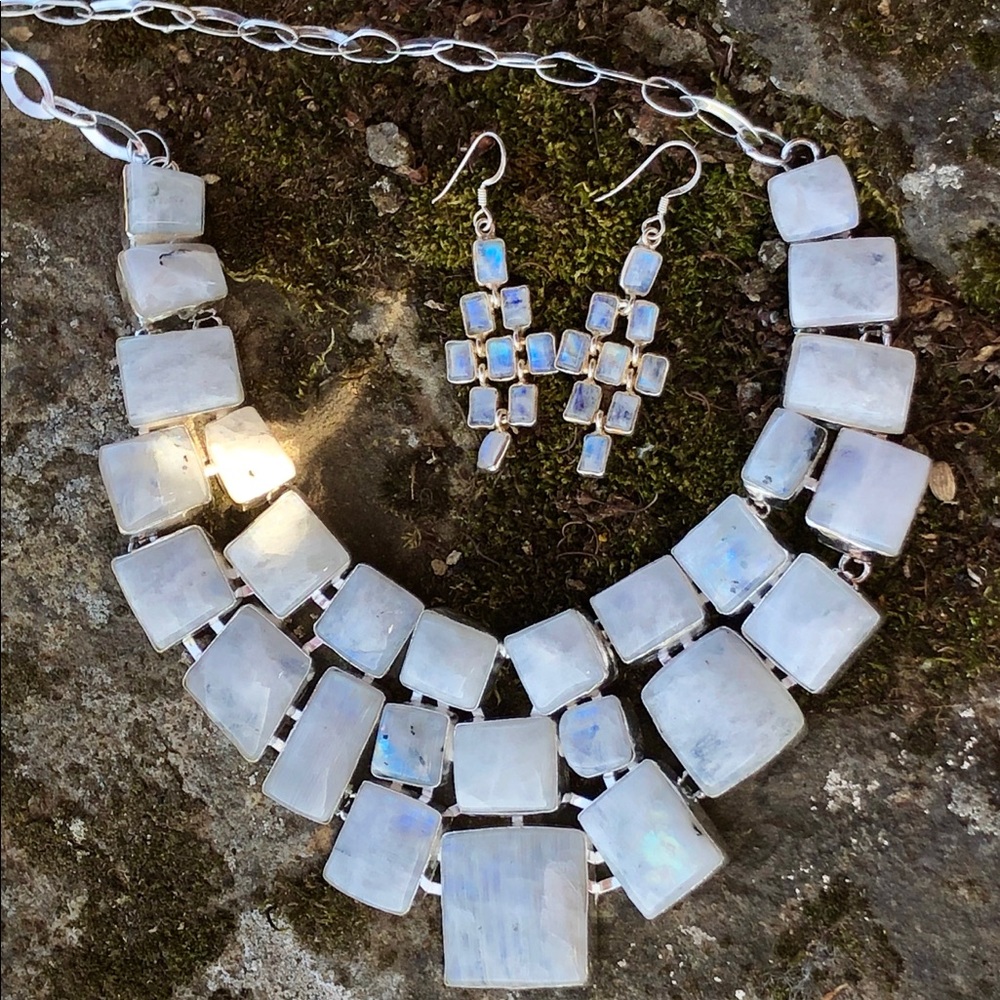 SOLD Moonstone Earrings - Picture 6 of 8